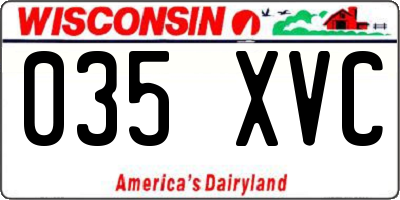 WI license plate 035XVC