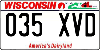 WI license plate 035XVD