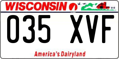 WI license plate 035XVF