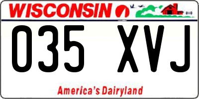 WI license plate 035XVJ