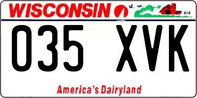 WI license plate 035XVK