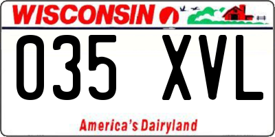 WI license plate 035XVL