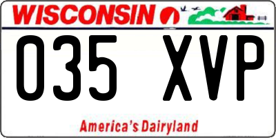 WI license plate 035XVP