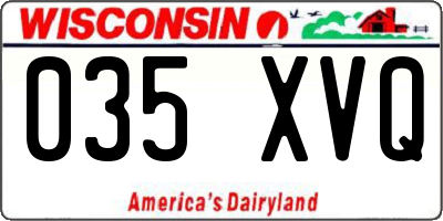 WI license plate 035XVQ