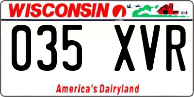 WI license plate 035XVR