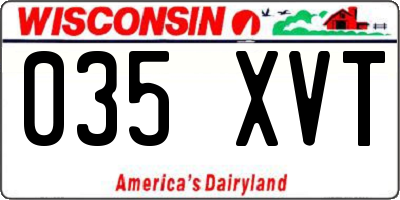WI license plate 035XVT
