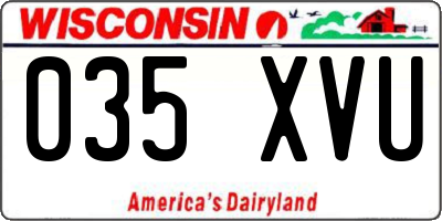 WI license plate 035XVU