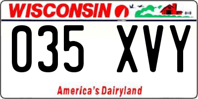 WI license plate 035XVY