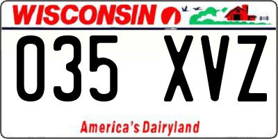 WI license plate 035XVZ