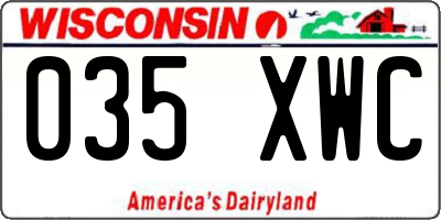 WI license plate 035XWC