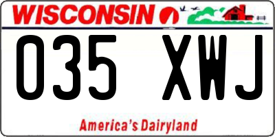 WI license plate 035XWJ