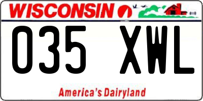 WI license plate 035XWL