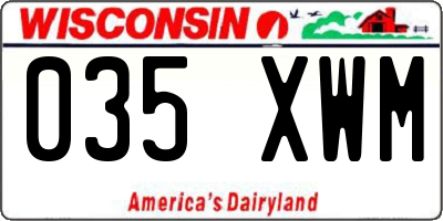 WI license plate 035XWM