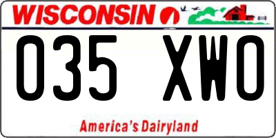 WI license plate 035XWO