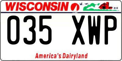 WI license plate 035XWP