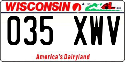 WI license plate 035XWV