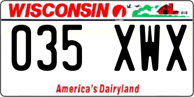WI license plate 035XWX