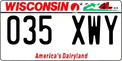 WI license plate 035XWY
