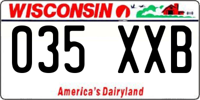 WI license plate 035XXB