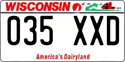 WI license plate 035XXD