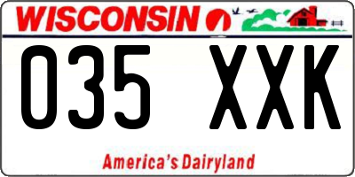 WI license plate 035XXK