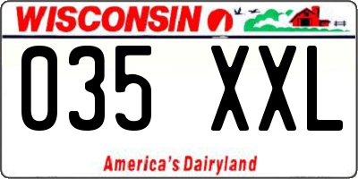 WI license plate 035XXL