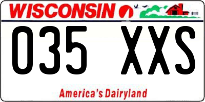 WI license plate 035XXS