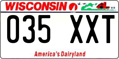 WI license plate 035XXT