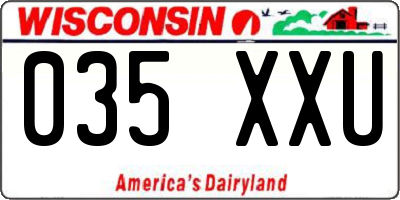 WI license plate 035XXU