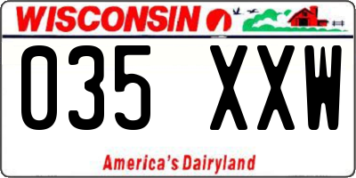 WI license plate 035XXW