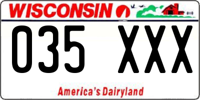 WI license plate 035XXX