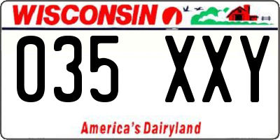 WI license plate 035XXY