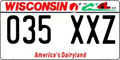 WI license plate 035XXZ