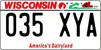 WI license plate 035XYA