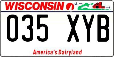WI license plate 035XYB