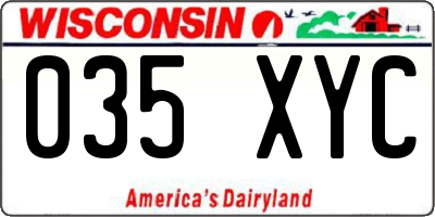 WI license plate 035XYC