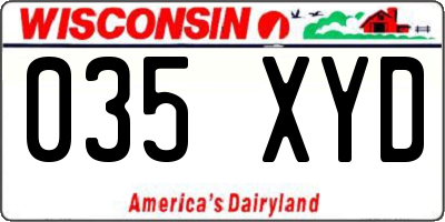 WI license plate 035XYD