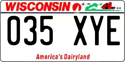 WI license plate 035XYE