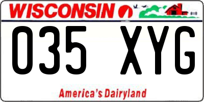 WI license plate 035XYG