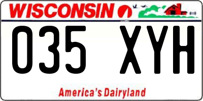 WI license plate 035XYH