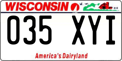 WI license plate 035XYI