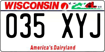 WI license plate 035XYJ