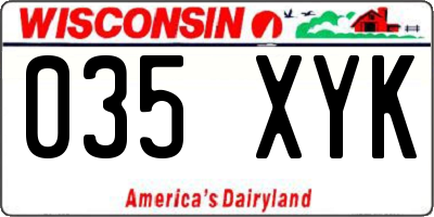 WI license plate 035XYK