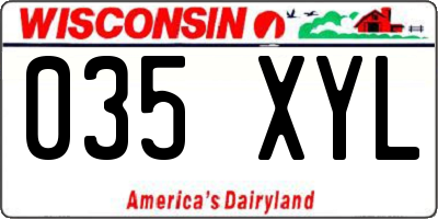 WI license plate 035XYL