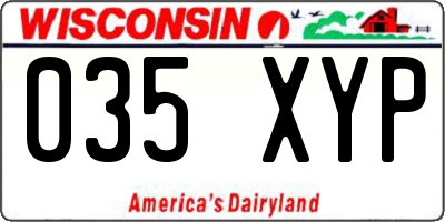 WI license plate 035XYP