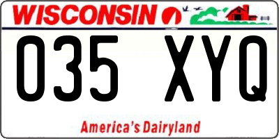 WI license plate 035XYQ