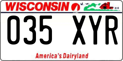 WI license plate 035XYR