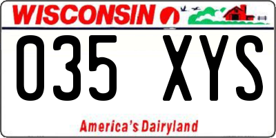 WI license plate 035XYS