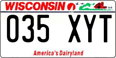 WI license plate 035XYT