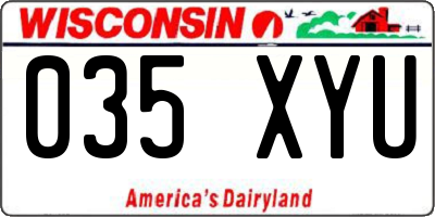 WI license plate 035XYU